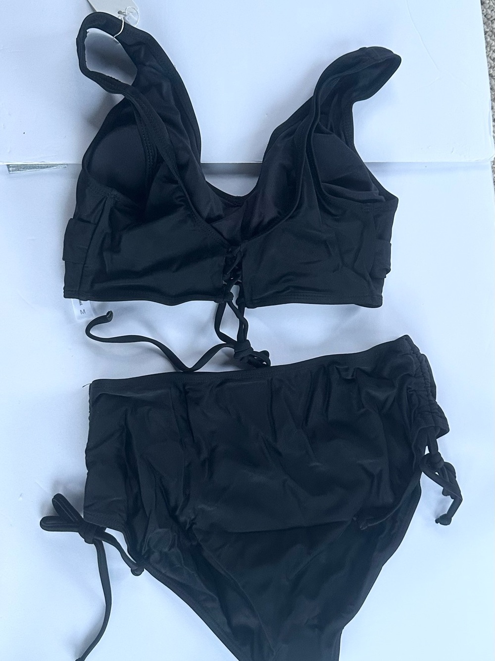 Black Two-Piece Tie Bikini Set